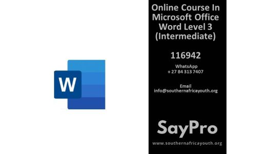 SayPro Course in Microsoft Office Word Level 3 Intermediate 116942