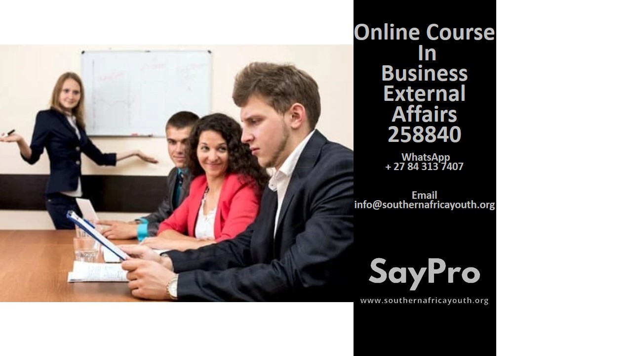 SayPro Online Course in Business External Affairs 258840