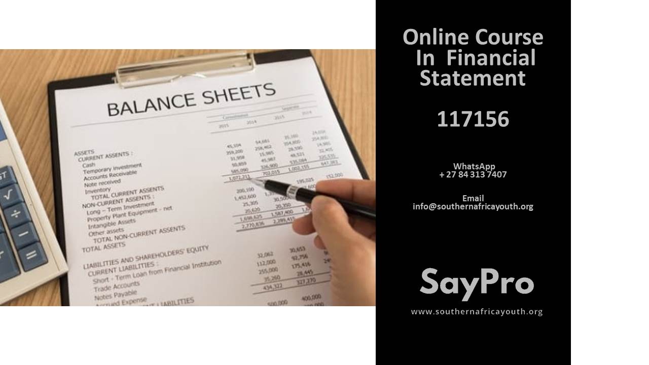 SayPro Online Course in Financial Statements 117156