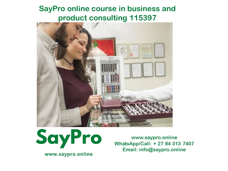 SayPro Online Course in Business and Product Consulting 115397