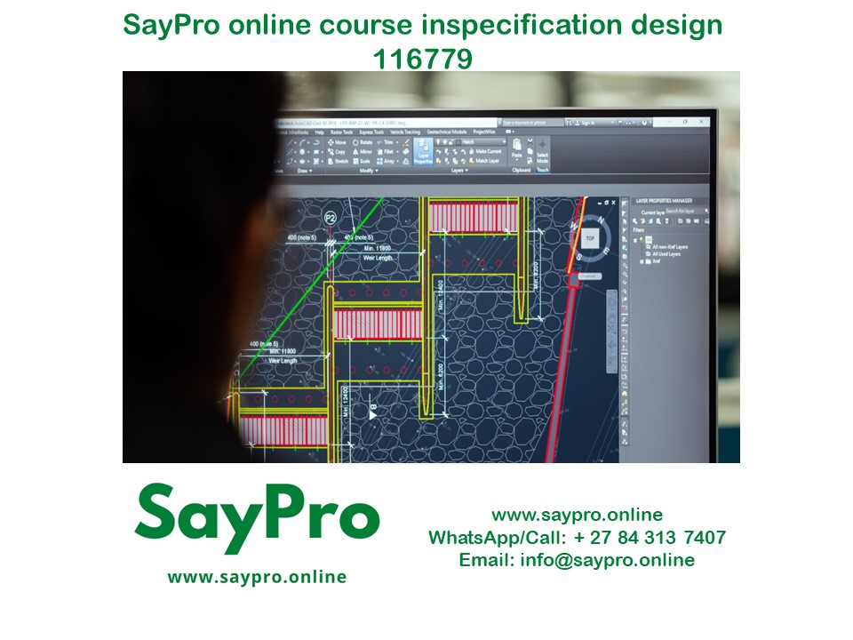 *SayPro Online Course in Specification Design 116779