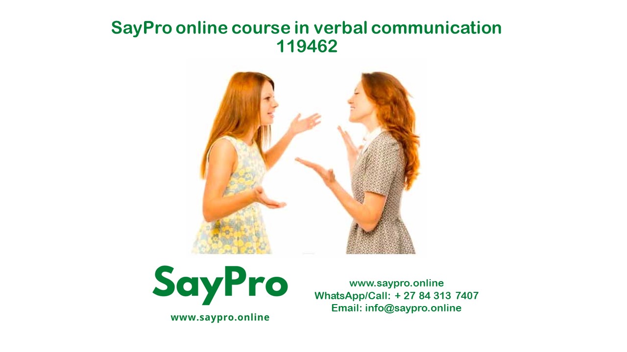 SayPro Online Course in Verbal Communication 119462