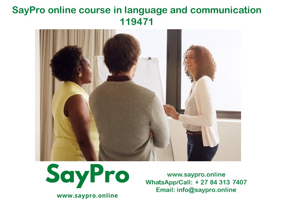 SayPro Online Course in Language and Communication 119471