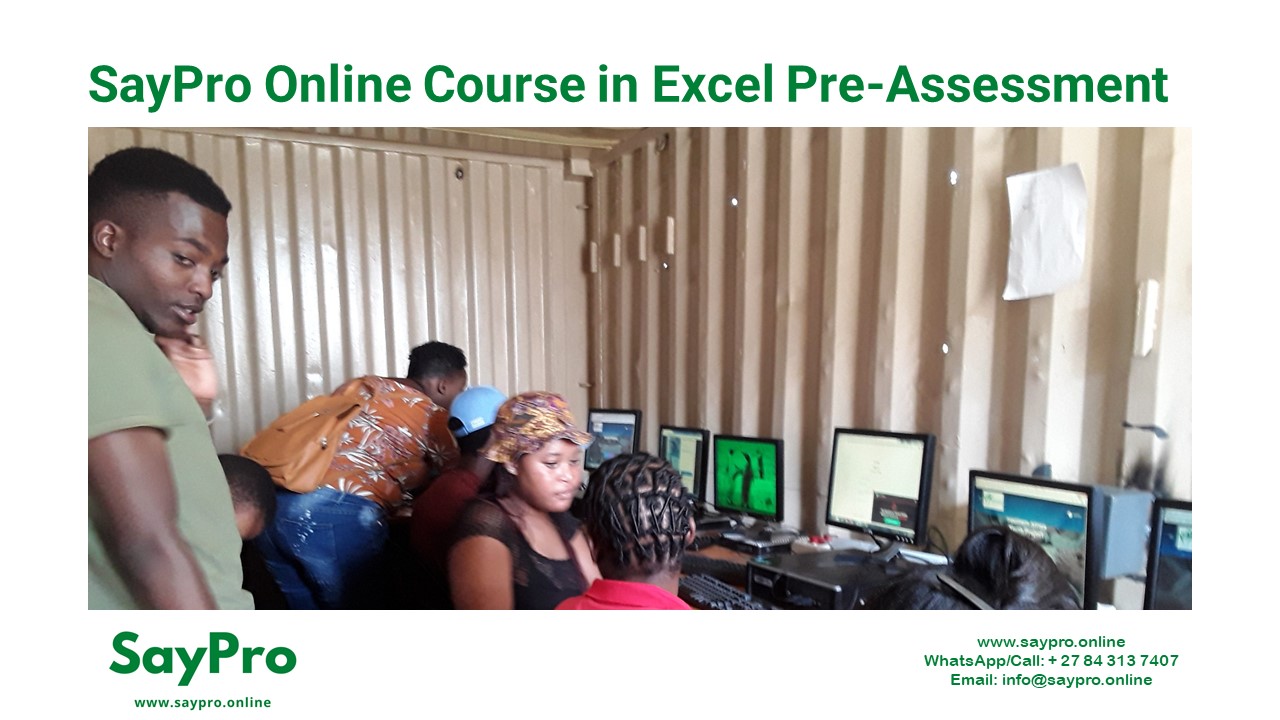 SayPro Online Course in Excel Pre-Assessment-11103